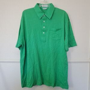 TUTTLE Men's XL Pima Cotton Polo Shirt Green Short Sleeve Collared Pocket Casual